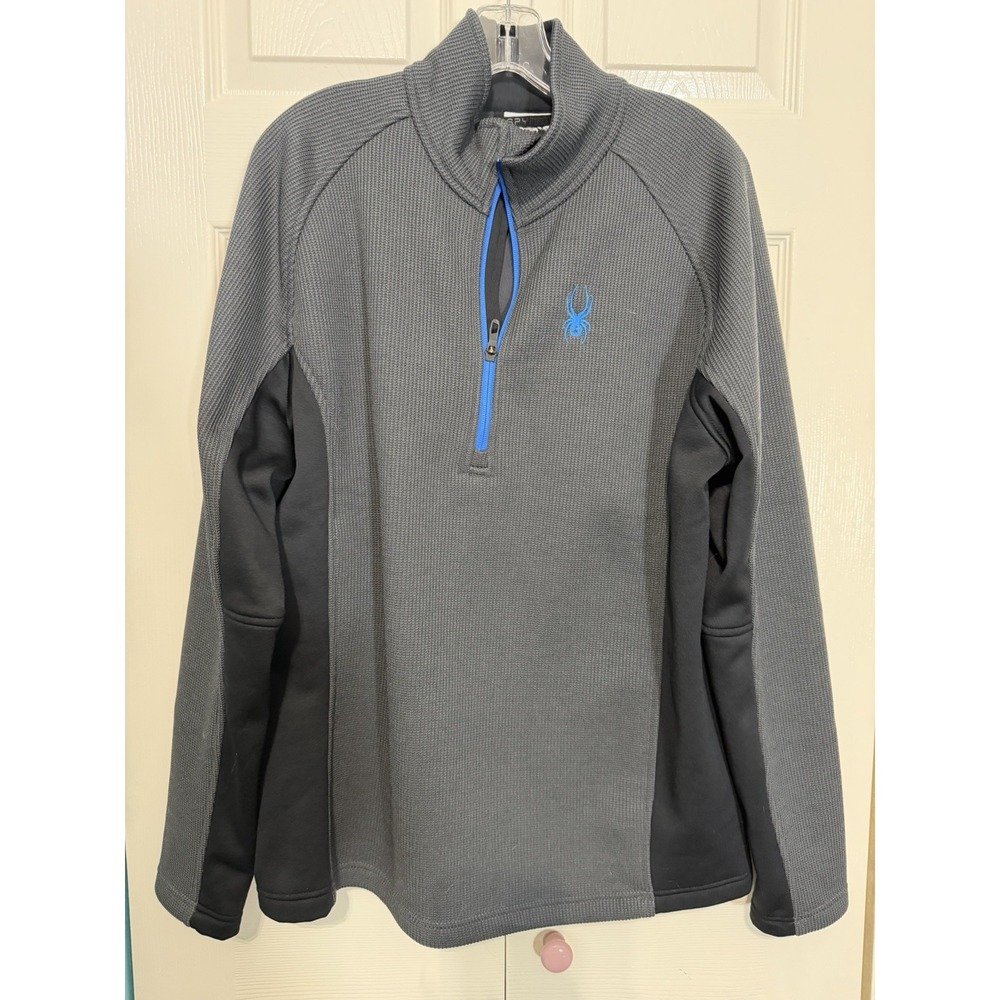 Spyder Outbound 1/4 Zip Two Tone‎ Men's Pullover Grey Size Large